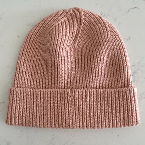 Vans Off The Wall 100% Acrylic Ribbed Roll Up Knit Toque Beanie Peach OS NWOT - Picture 3 of 8